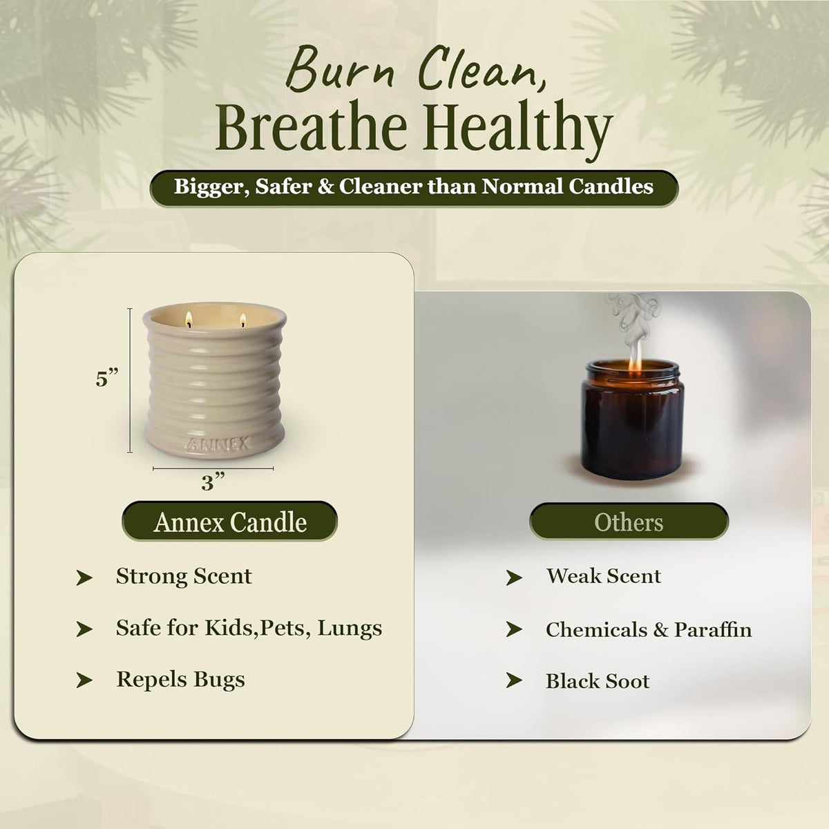 Scented Luxury Citronella Candles outdoor, Mosquito Bug Repellent | Handmade Ceramic Jars, Soy Wax