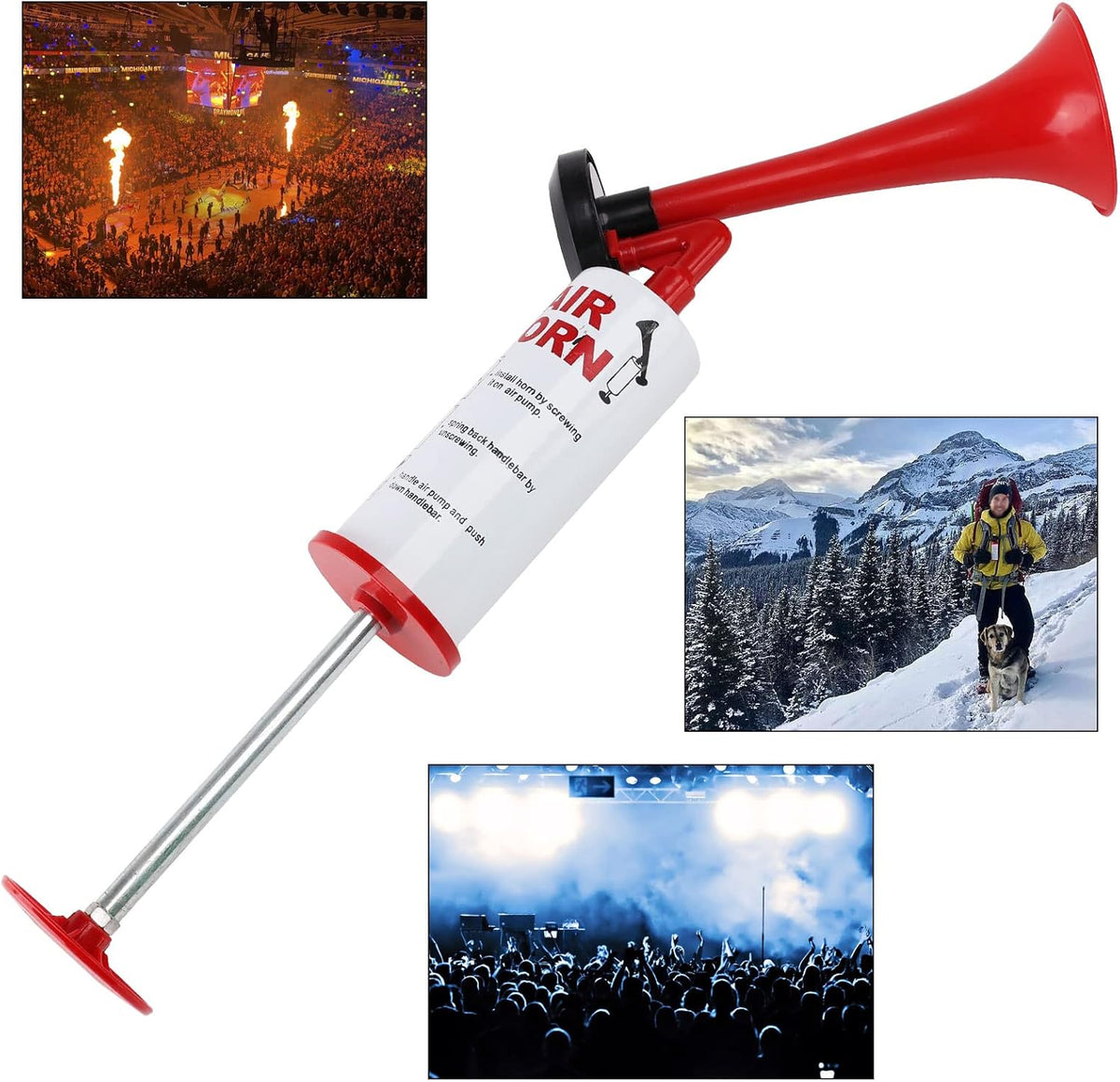 AOLINHAN Reusable Air Horn Loud Boat horn Handheld Stadium Horns Aluminum Personal Safety Handheld