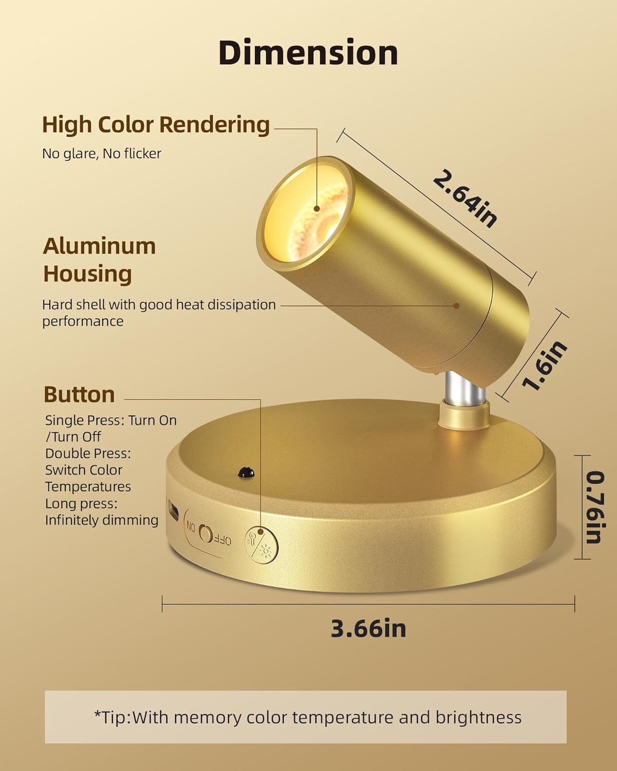 EZVALO LED Spotlight Indoor, 5500mAh Rechargeable Battery Uplighting Indoor, Wireless Mini Art
