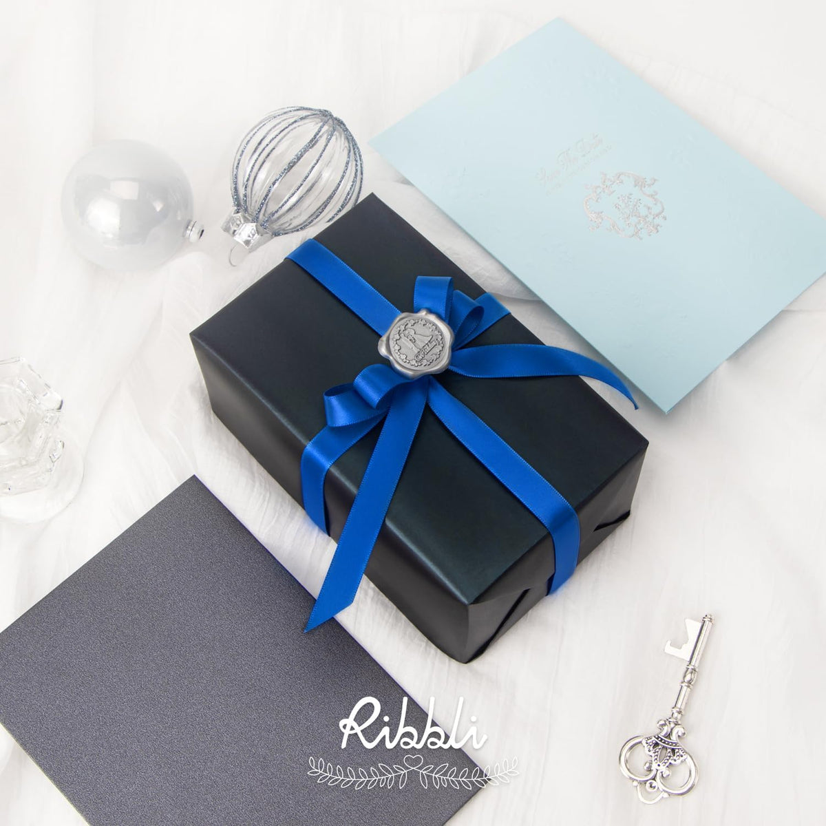 Ribbli Royal Blue Double Faced Satin Ribbon,1/4” x Continuous 25 Yards,Use for Bows Bouquet,Gift