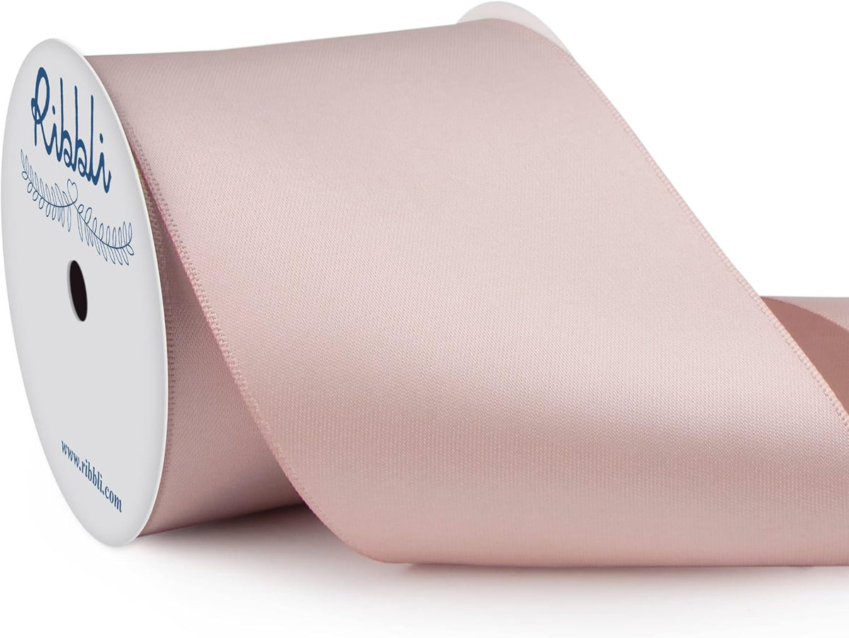 Ribbli Vanilla Double Faced Satin Ribbon, 3” x Continuous 10 Yards,Use for Bows Bouquet,Gift
