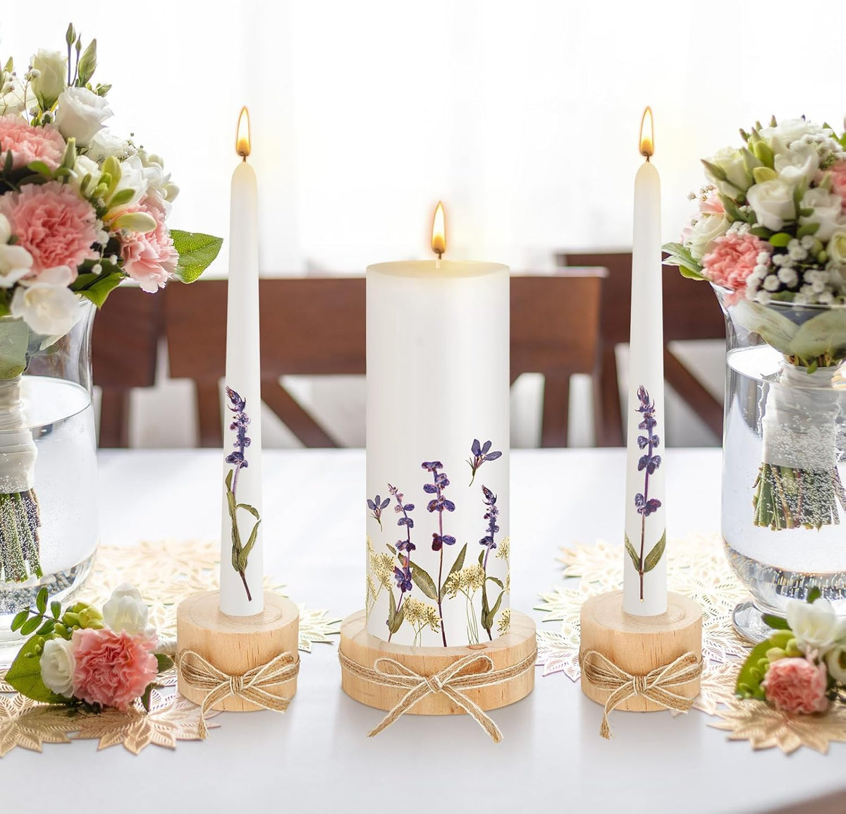 Irenare Unity Candles with Holder for Wedding Ceremony Wedding Decortions Accessories Glass Candle
