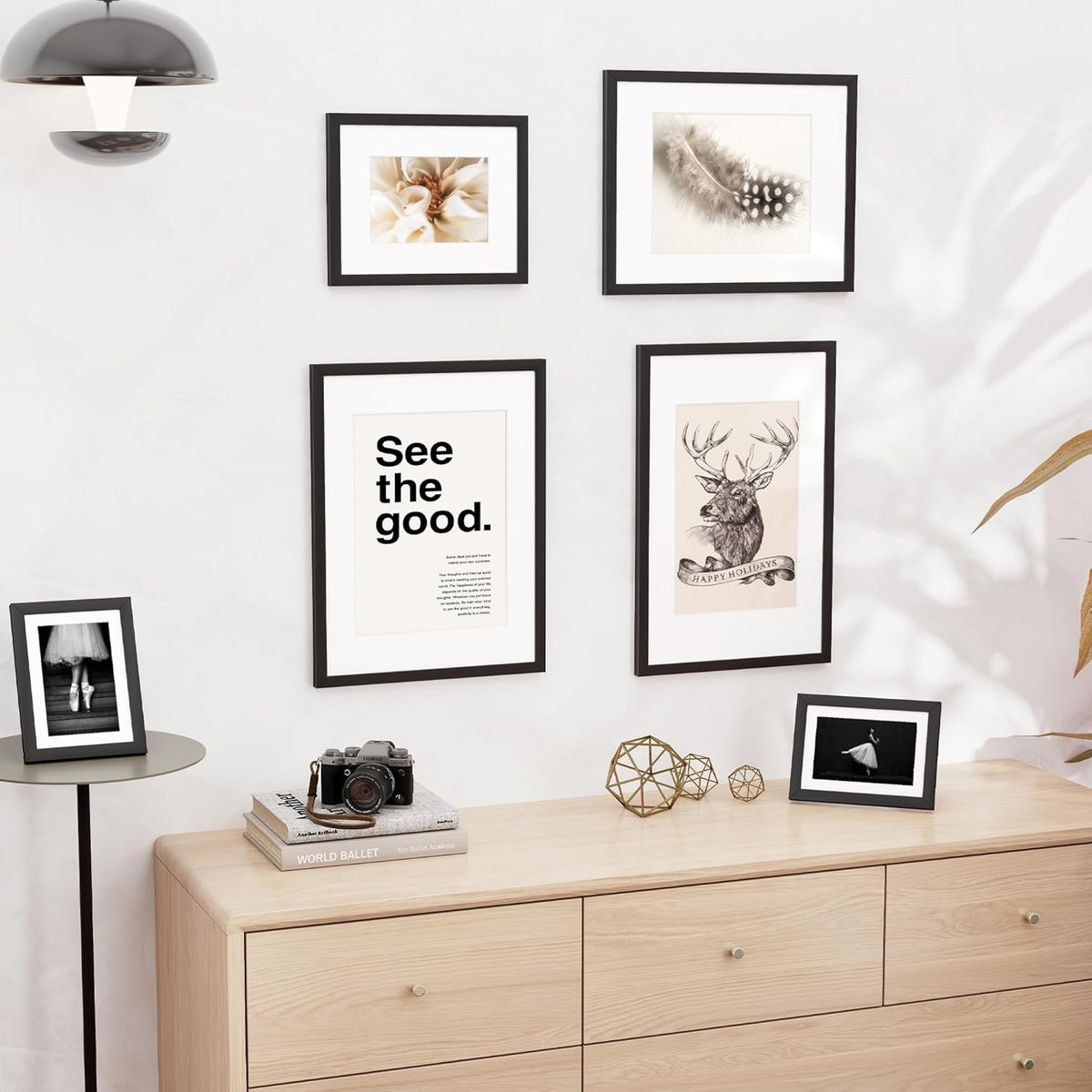 8x10 inch Picture Frame, 8x10 Photo Frames with 5x7 Removable Mat - High Definition Plexiglass