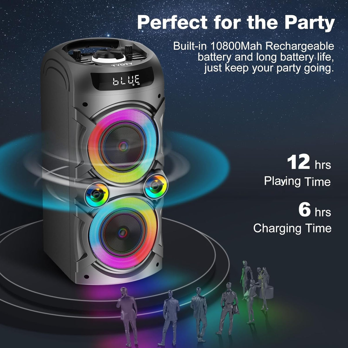 Portable Bluetooth Speaker 100W Big Powerful Wireless Boombox TWS Pairing Loud Stereo Sound Deep
