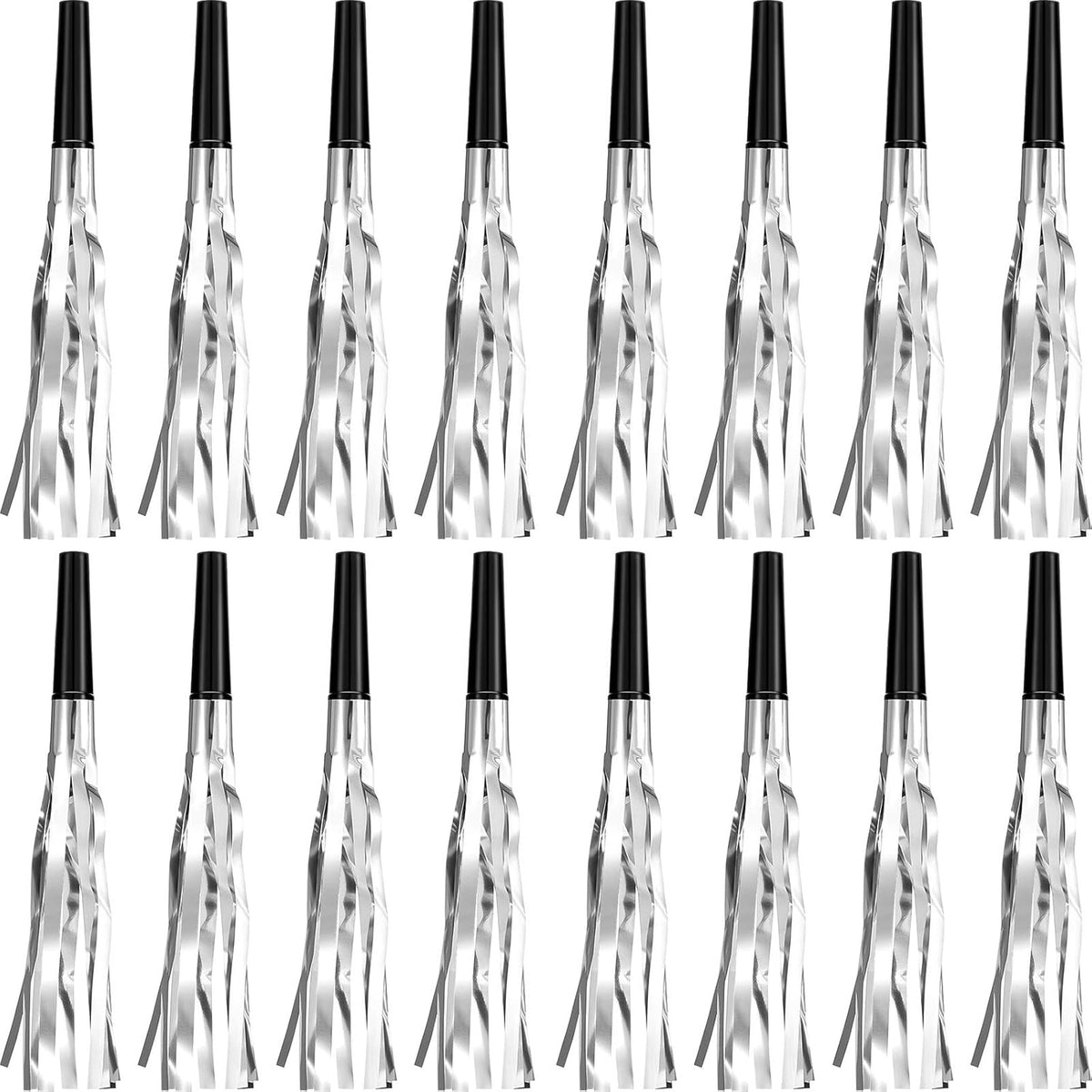Skylety 24 Pcs Noise Makers Party Favors Silver Blowers Glitter Noise Makers for Sporting Events