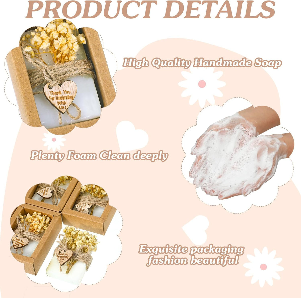 Demissle 30 Pcs Mini Scented Soap Wedding Party Favors Gifts Baby Shower Bridal Shower Handmade