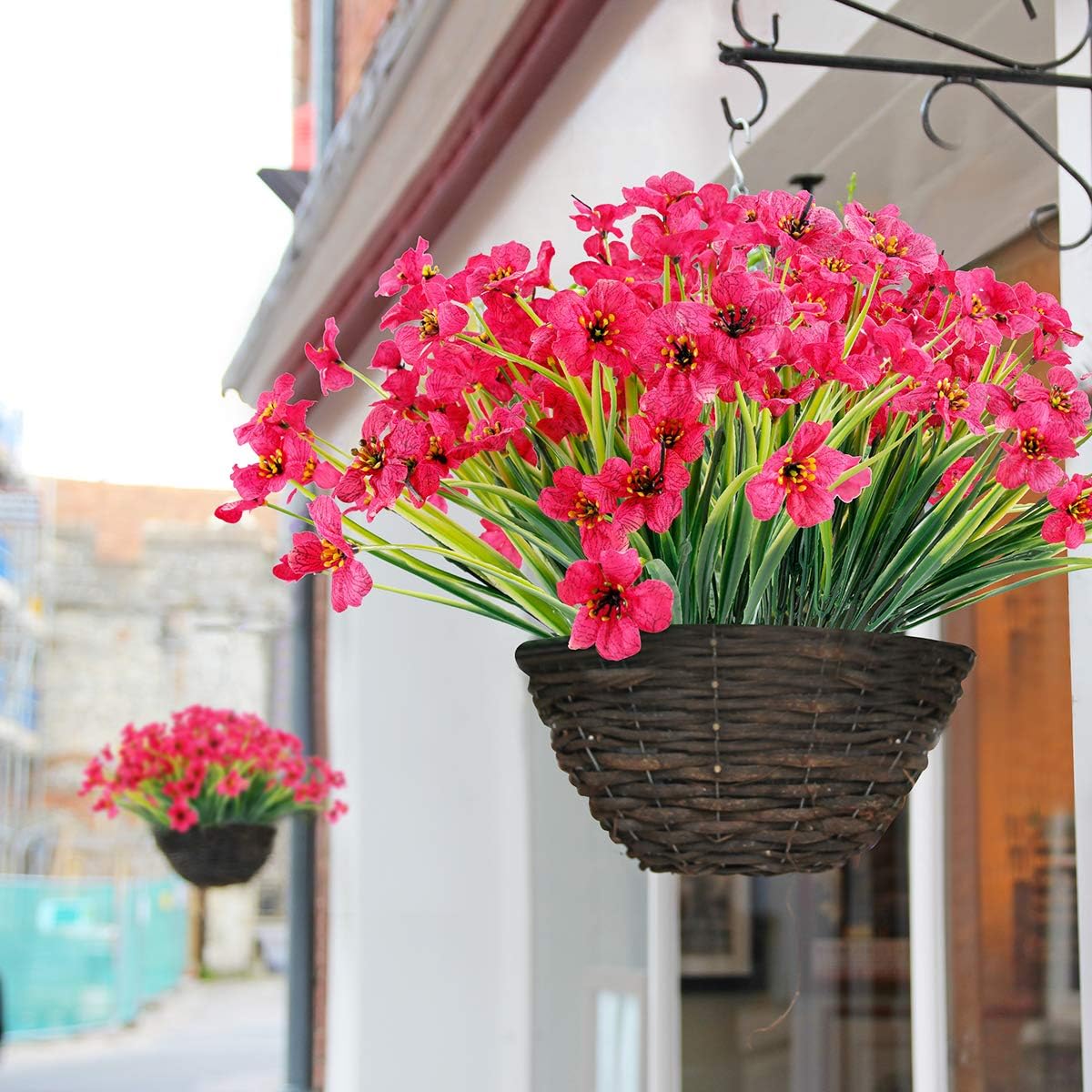 20 Bundles Artificial Flowers Outdoor UV Resistant Fake Flowers No Fade Faux Plastic Plants Garden