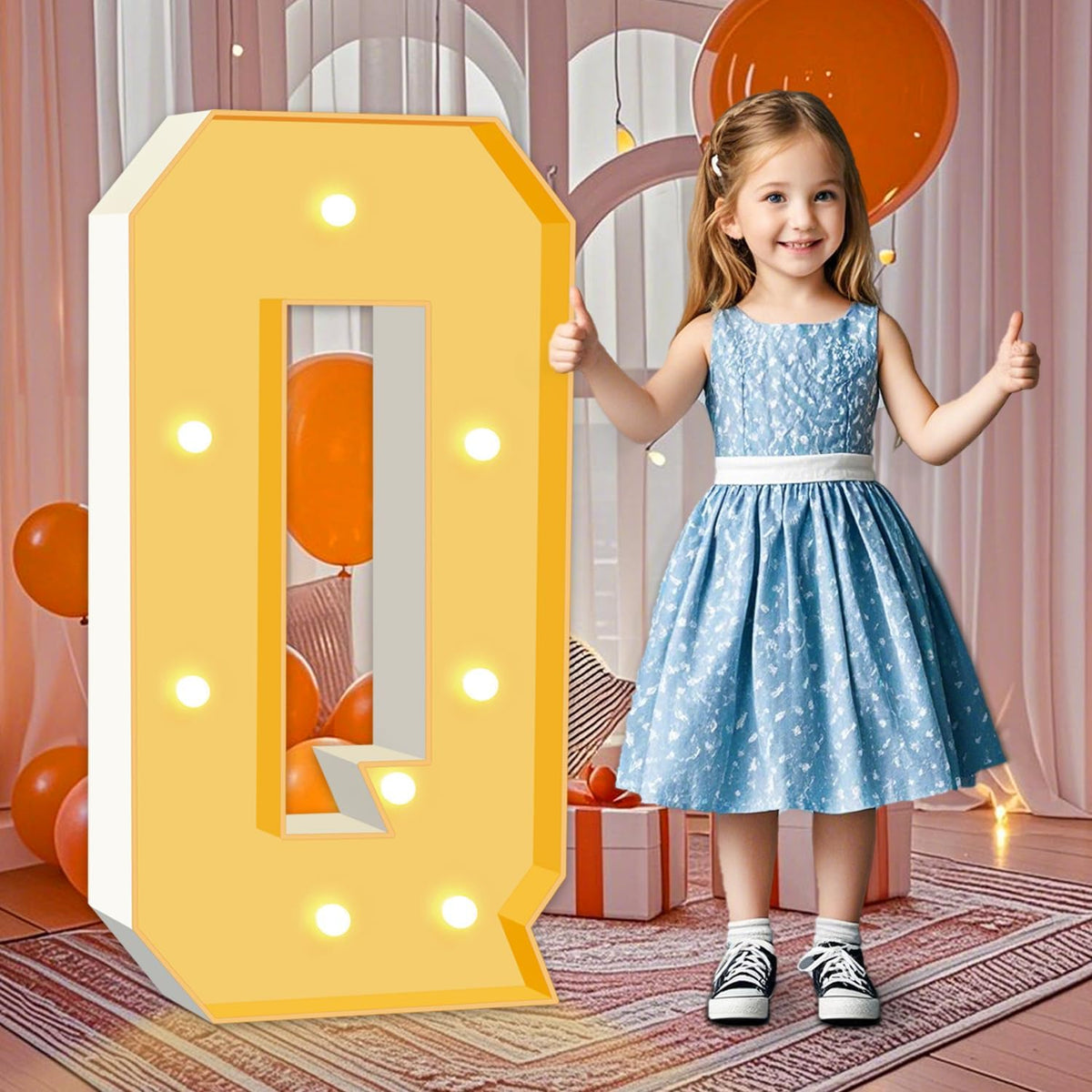 Marquee Light Up Letters, 3FT Marquee Letters Q, Mosaic Light Up Letter for Birthday Baby Shower