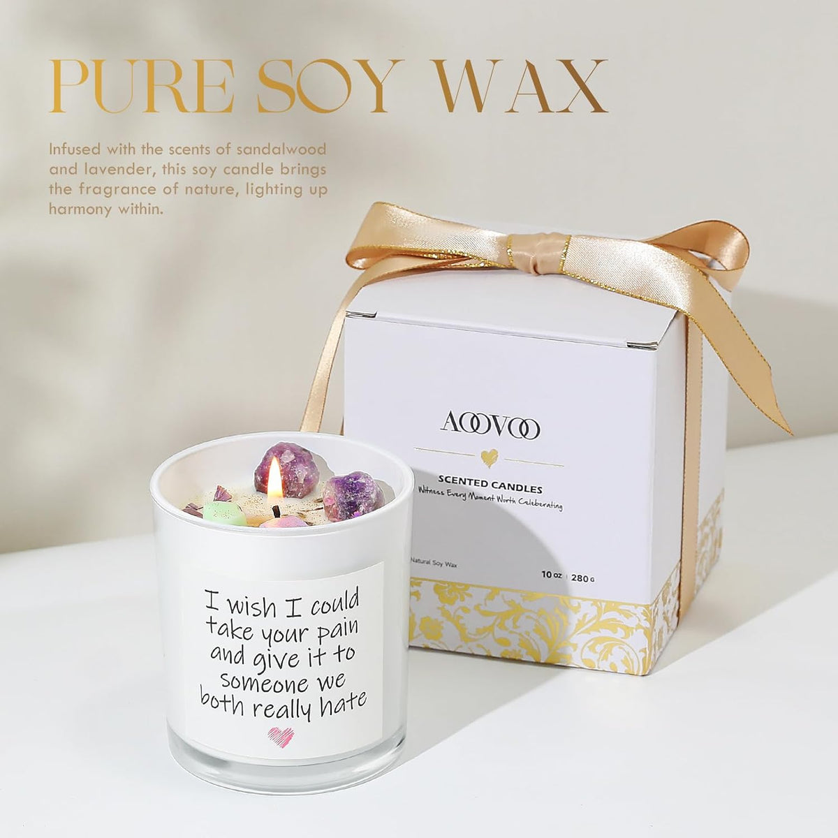 Get Well Candle with Healing Crystals - Get Well Gifts for Women After Surgery, Humor Surgery