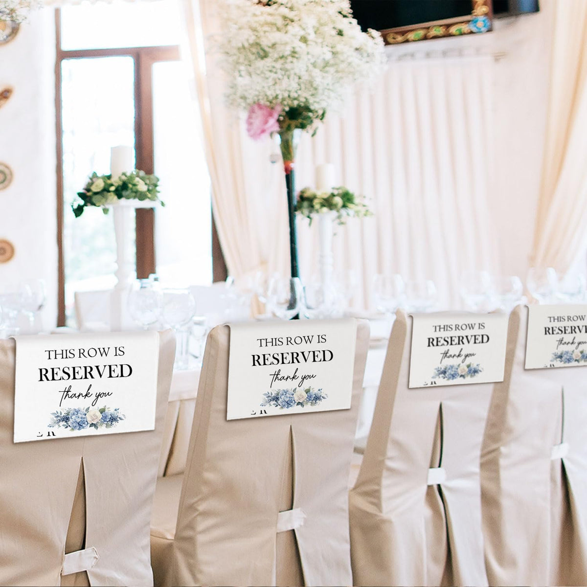 Reserved Seating Chair Signs, This Row Is Reserved Pew Cloths Seating Placeholder for Church Pews