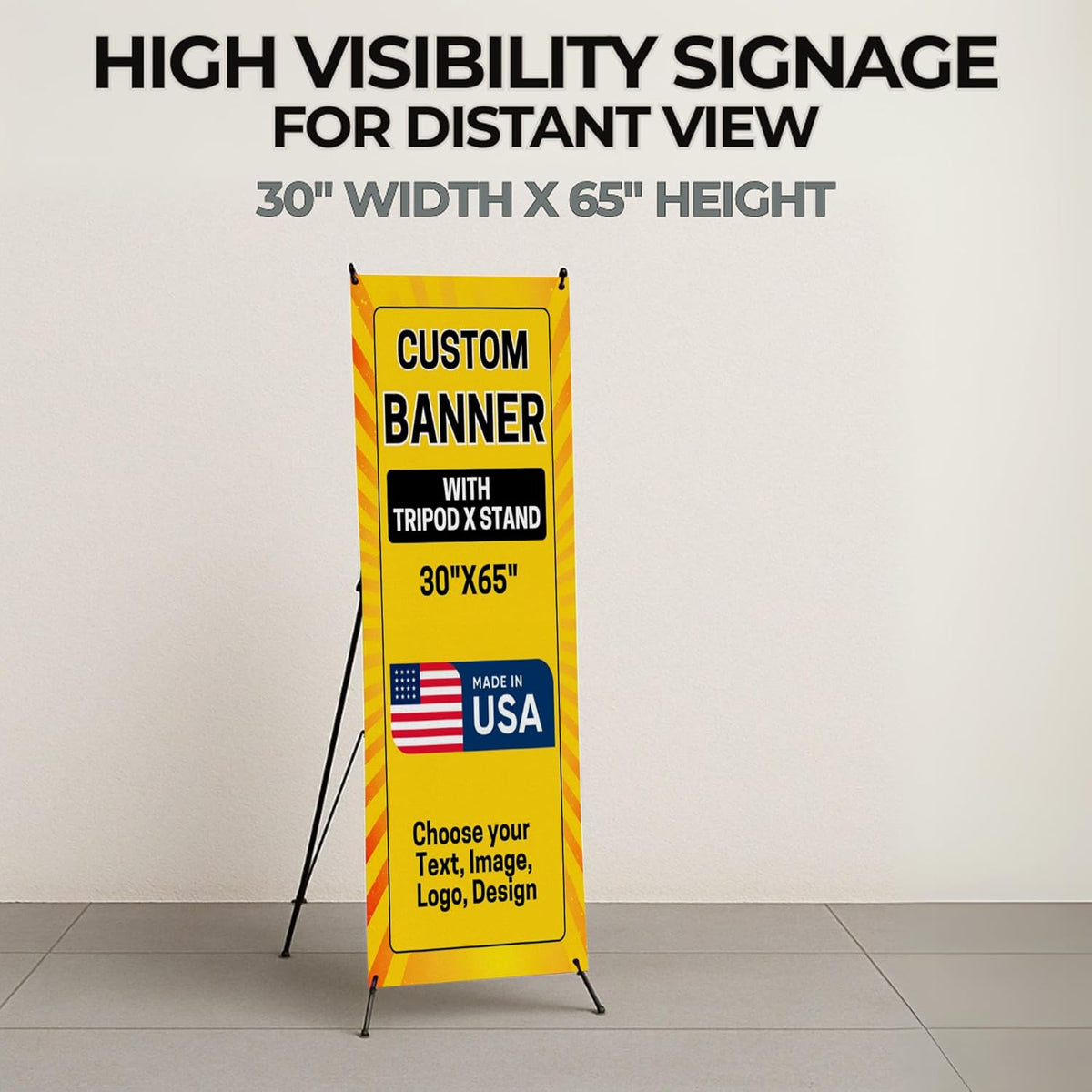 Custom Banner With X Stand By Dreamcontroller(30" X 65") | Personalized X Banner Stand For