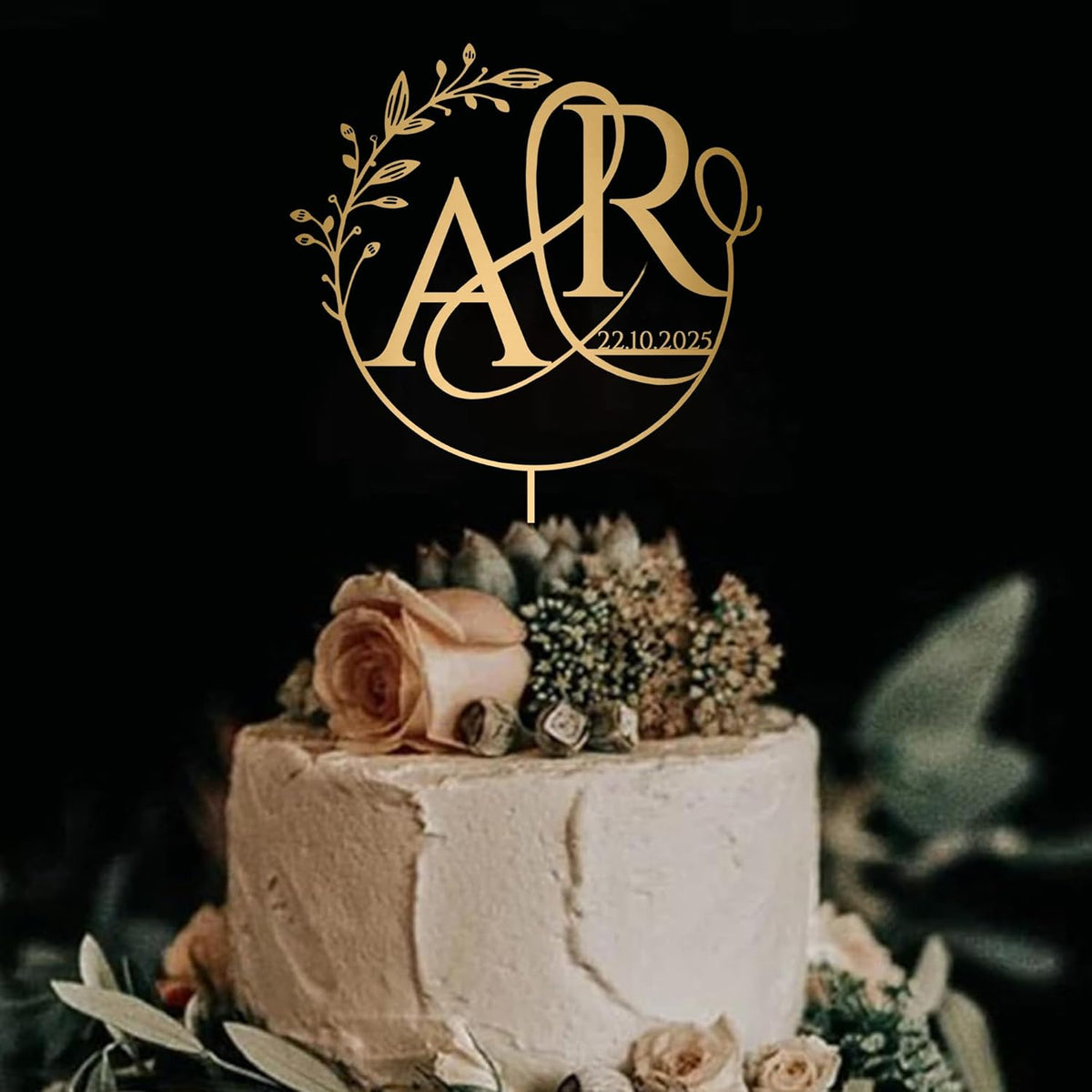 Personalized Wedding Cakes Topper, Gold Cake Toppers For Wedding, Anniversary Weddings Decorations
