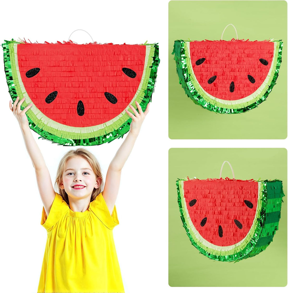 WERNNSAI Watermelon Piñata - Fruit Theme Summer Birthday Party Decorations Kids Fruit Pinata with