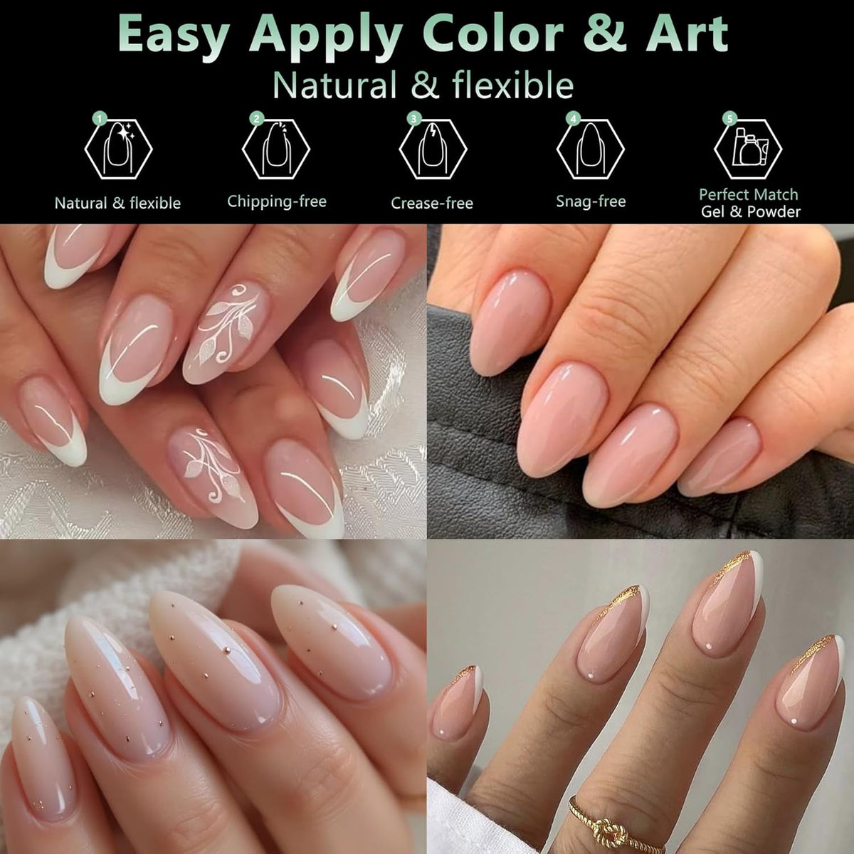 Short Almond Nail Tips, 216pcs Soft Acrylic Fake Nails Gel Nail Tips, Full Cover Pre-Shaped Matte