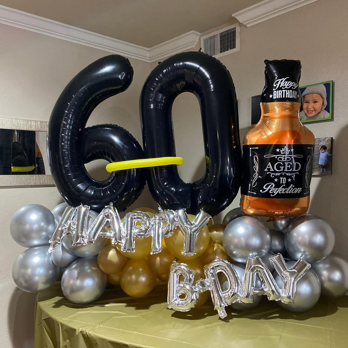 Black Number 0 Balloon for Girls Boys, 40 Inch Large Number 0-9 Foil Mylar Helium Digital Balloons
