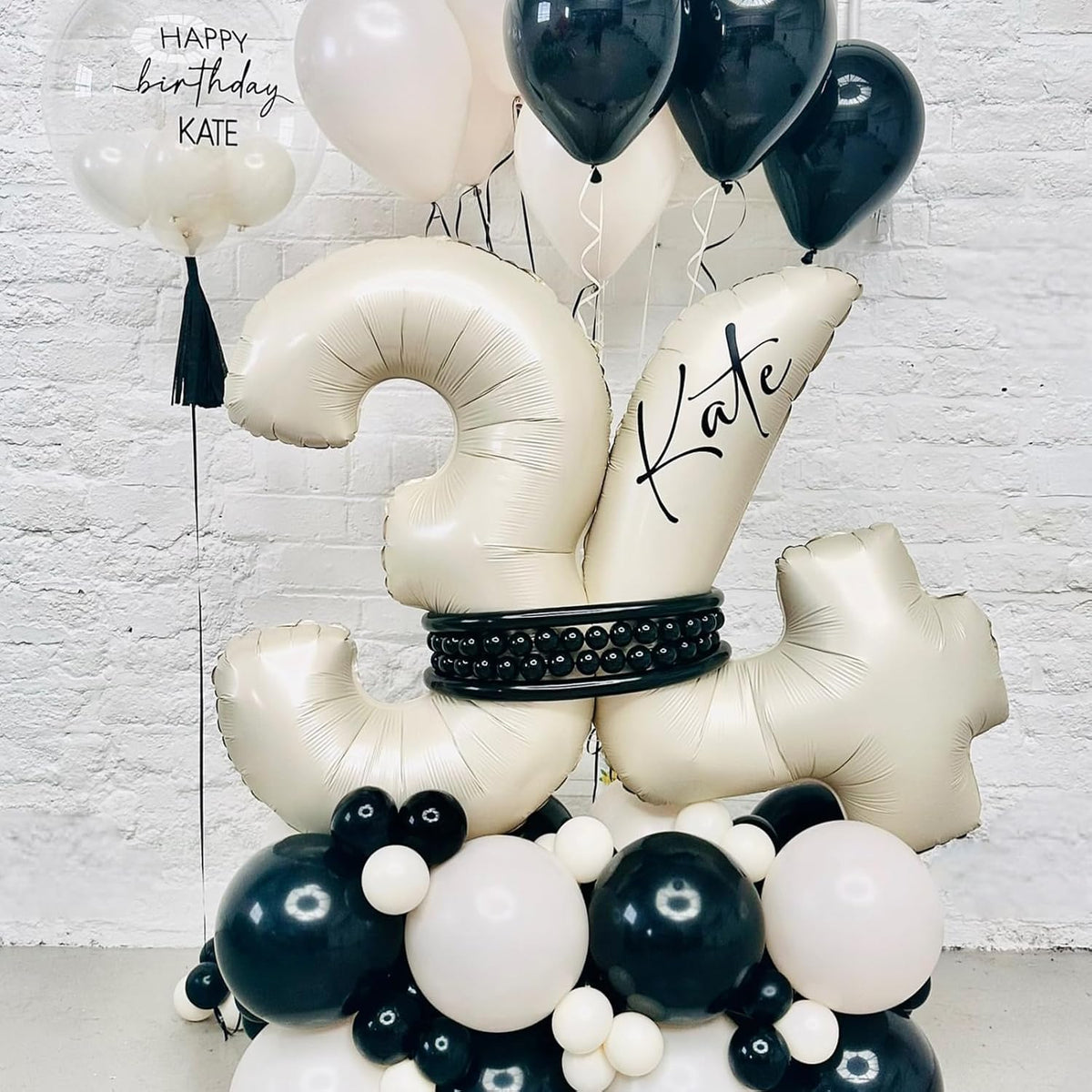40 Inch Beige Numbers Balloons 3, Large Self Inflating Cream White Digit 3 Helium Balloons for 3rd