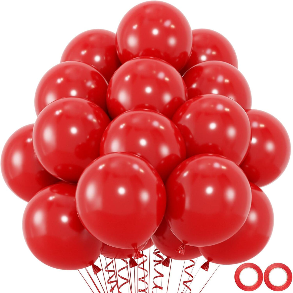 100pcs Red Balloons, Helium Quality 12 inch Red Latex Party Balloon for Birthday, Anniversary