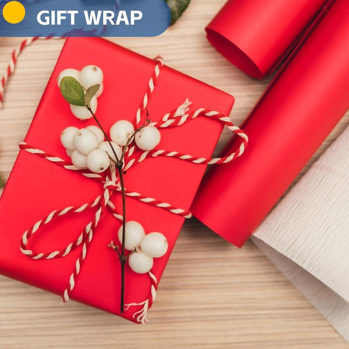 Red Wrapping Paper, 15"x450" Construction Bulletin Board Art Craft Poster Decorative Paper Roll