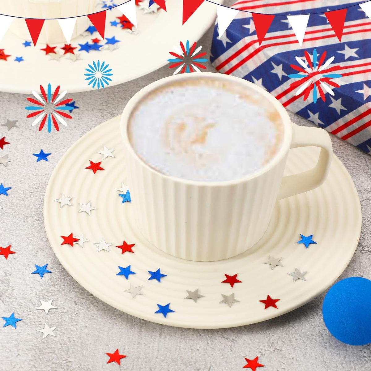 MARFOREVER 4th of July Confetti, Red White and Blue Confetti Table Decorations Glitter Patriotic