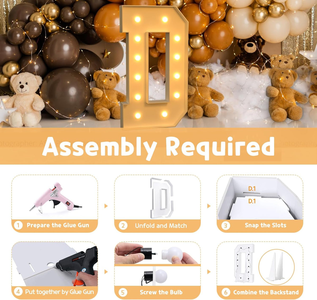 imprsv 4FT Marquee Light Up Letters for Birthday Party Decorations Large Marquee Letters for