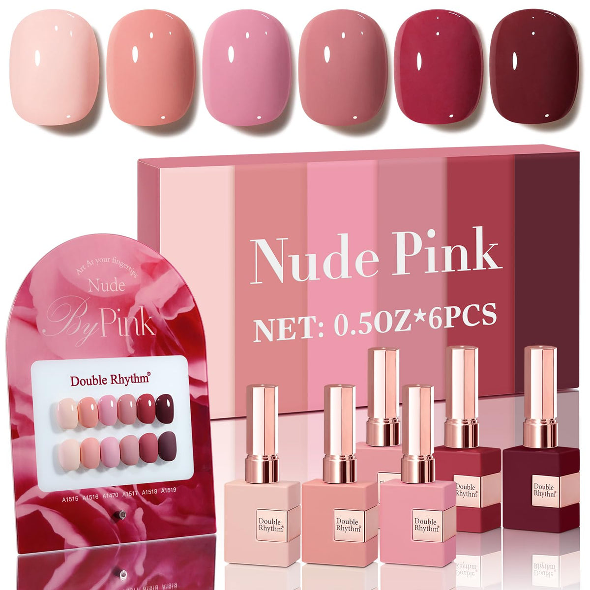 Double Rhythm 6 Pcs 15 ML Gel Polish Set Same Color Same Bottle Soak Off Gel Polish Kit Nail Art