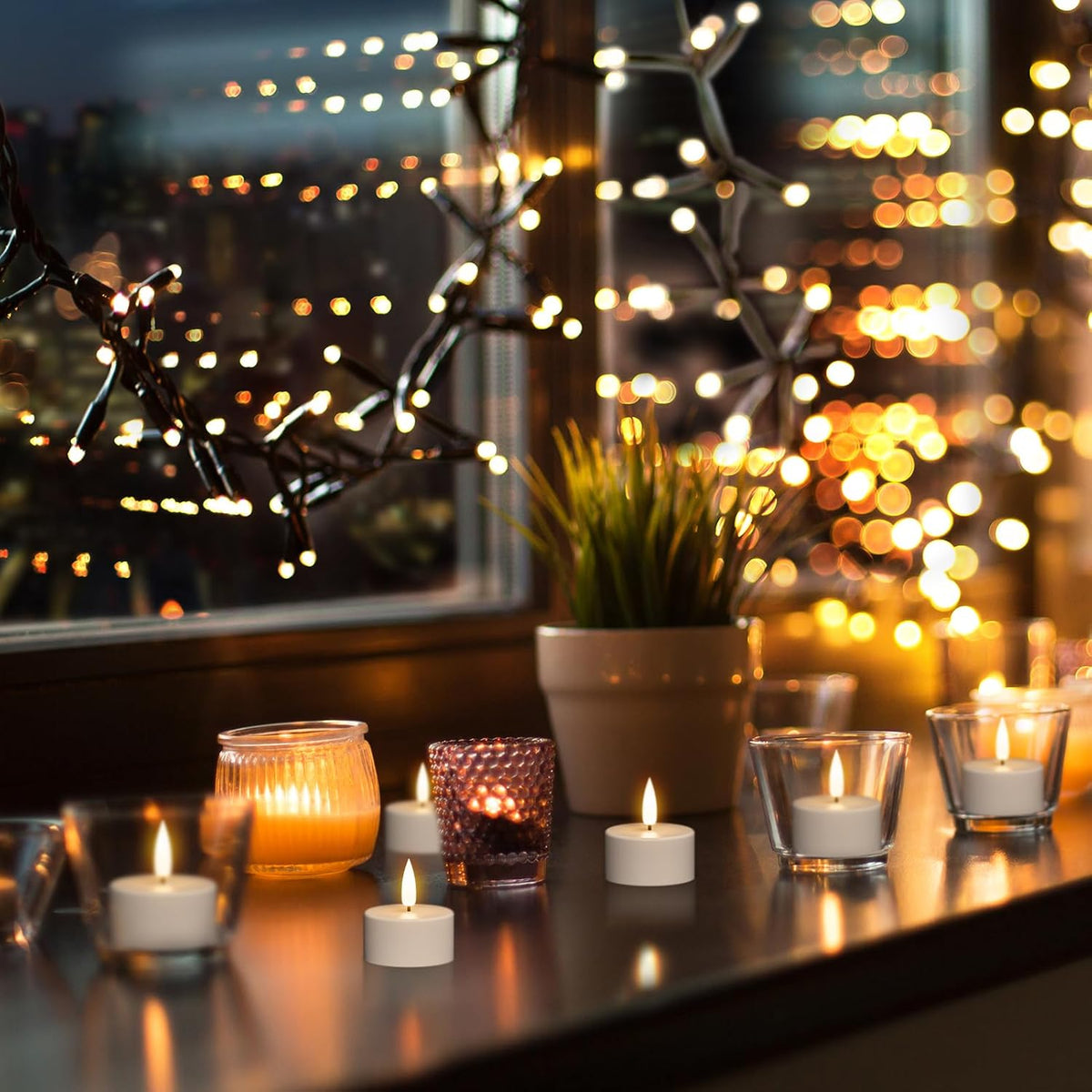 Rechargeable Tea Lights Candles Battery Operated, 12 Pcs White Battery Tea Lights with Remote and