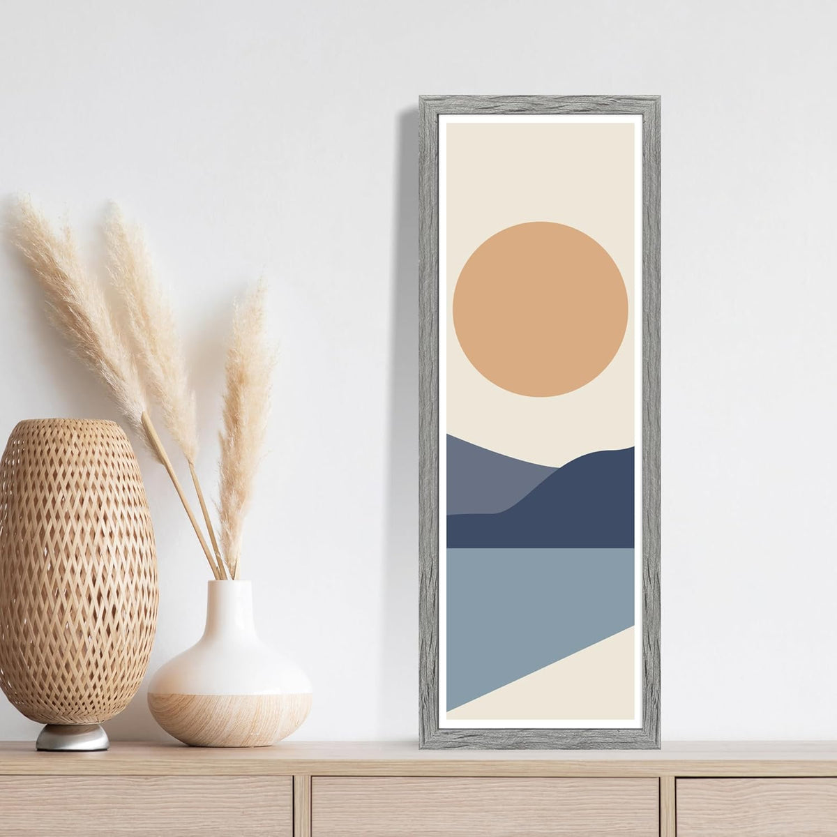 12x36 Picture Frame 2 Packs, Real Glass and Grey Wood Frame, Display Collage Pictures Twelve 4x6