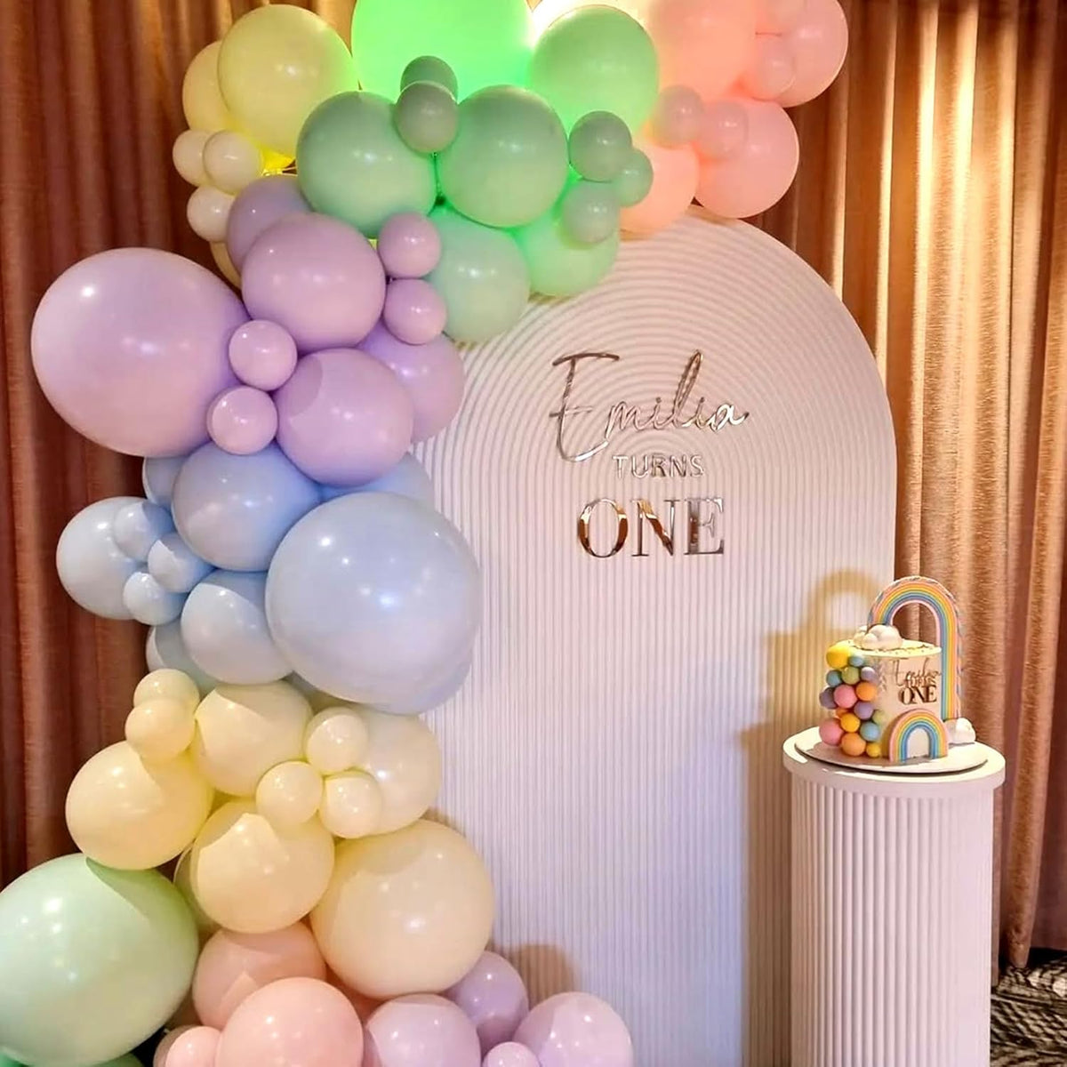 Pastel Balloons, 12 Inch 35PCS Light Pink Blue Yellow White Latex Balloon, Multicolor Balloon for