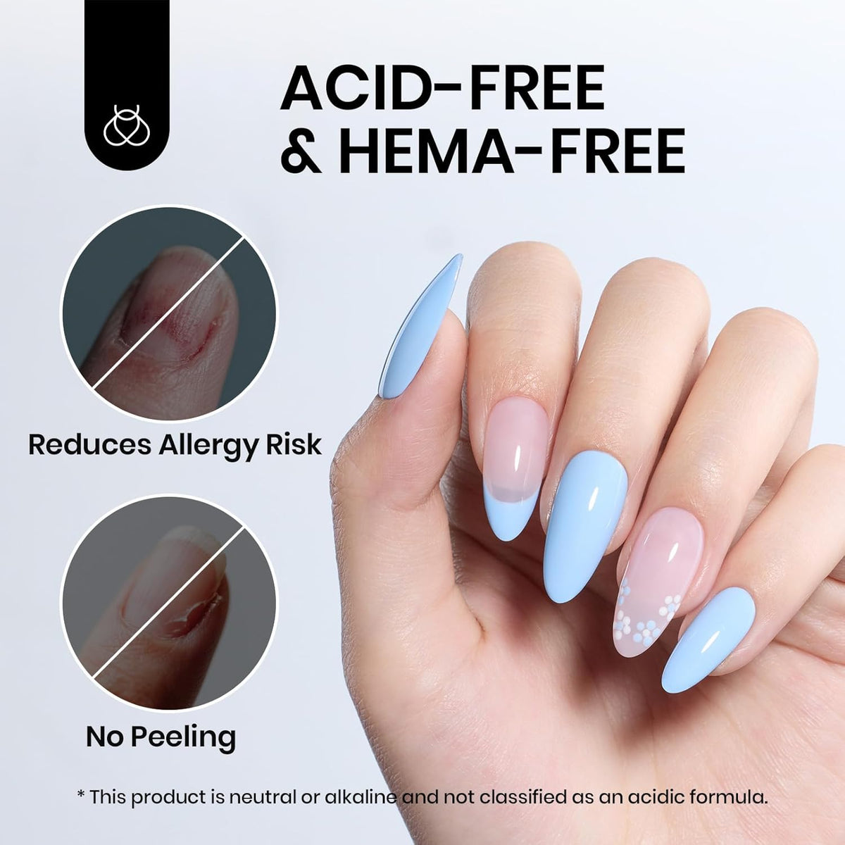 Beetles 3Pcs Gel Nail Glue Nail Dehydrator and Primer, Professional Nail Prep Acid-Free & Hema-Free