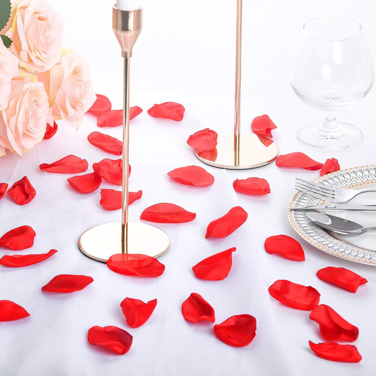 300pcs Artificial Red Rose Petals for Romantic Night Flower Girl Silk Flower Petals for Wedding