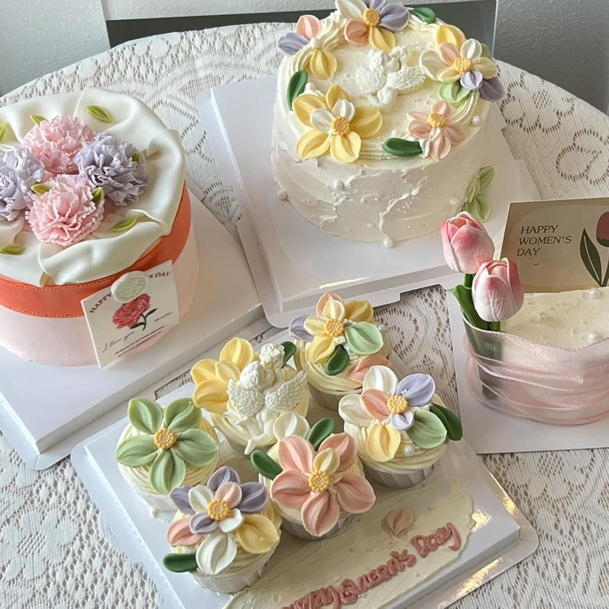 5 Pcs Daisy Flower Fondant Molds, Reusable Narcissus Flowers Chocolate Silicone Molds for Cupcake