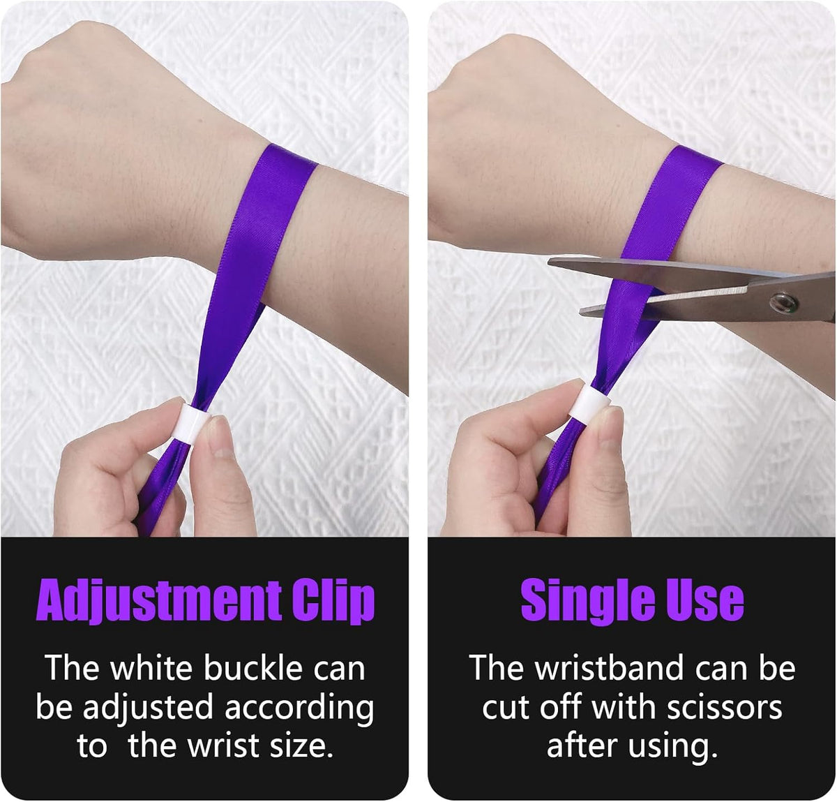 Green-Power America 100 Pcs Cloth Event Wristbands, Event Wristbands, Colored Wrist Bands for