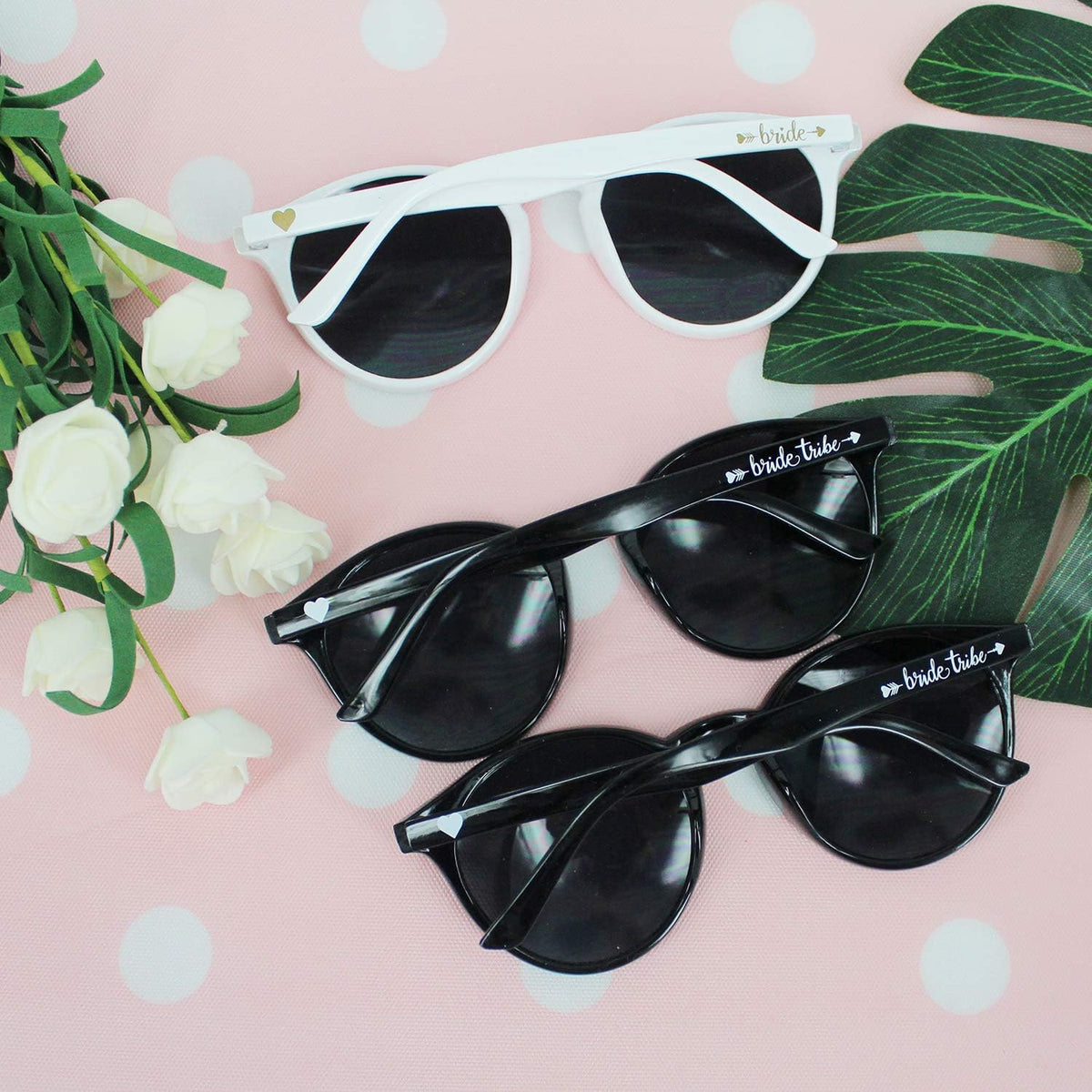 LADY&HOME Bachelorette Party Cat Eye Sunglasses - Bridesmaid & Bridal Shower Supplies, 10pcs Round
