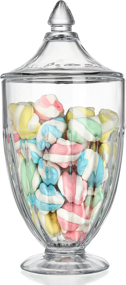 26oz Glass Decorative Candy Jars Clear Cookie Jar Storage Jar with Lid for Candy Buffet Wedding