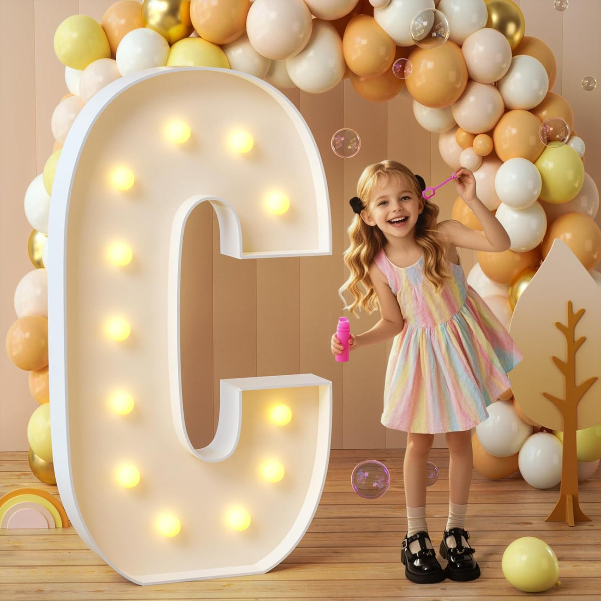 imprsv Marquee Light Up Letters, 4FT Mosaic Letters with Light for Baby Shower Graduation Party