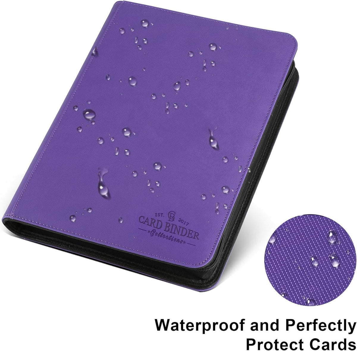 Trading Card Binder 16 Pocket, Foalgo PU Cover Card Binder for 1000+ Cards, Premium Trading Card