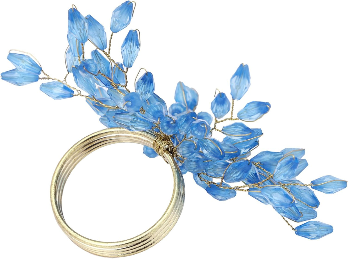 Napkin Rings Set of 6 for Dining Table Decoration Parties Everyday Metal Napkin Holder Leaf