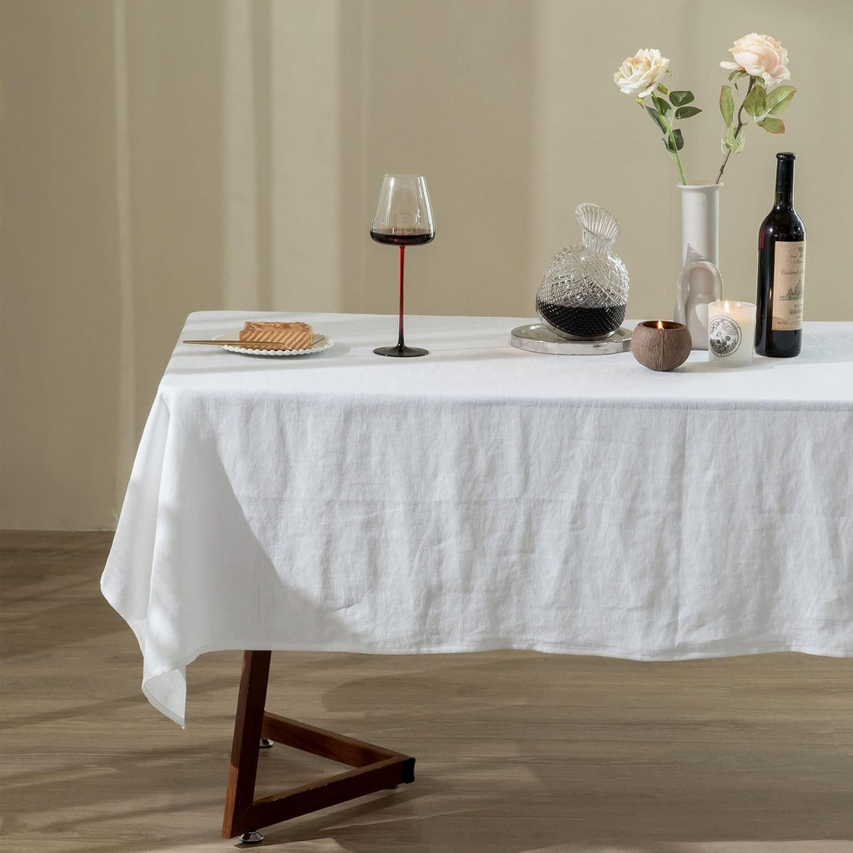 Talasily Linen Tablecloth 100% Pure Linen Table Cloth 60x120 Inches Rectangle Tablecloths Washable