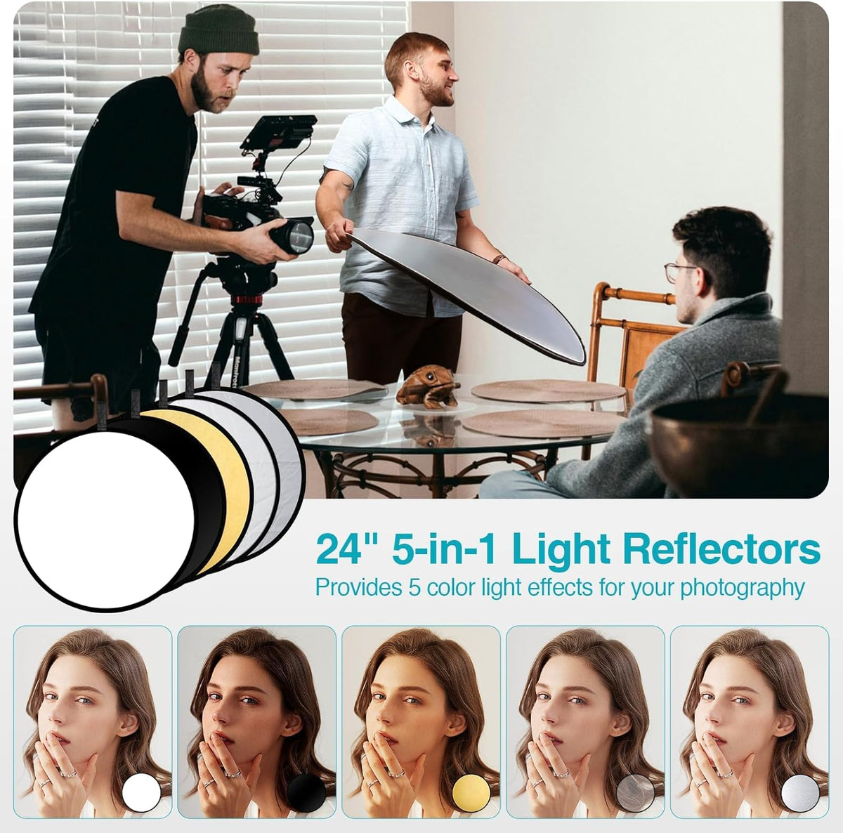 EMART 8.5 x 10 ft Backdrop Support System, Professional Photography Lighting Kit with 50W LED Bulb