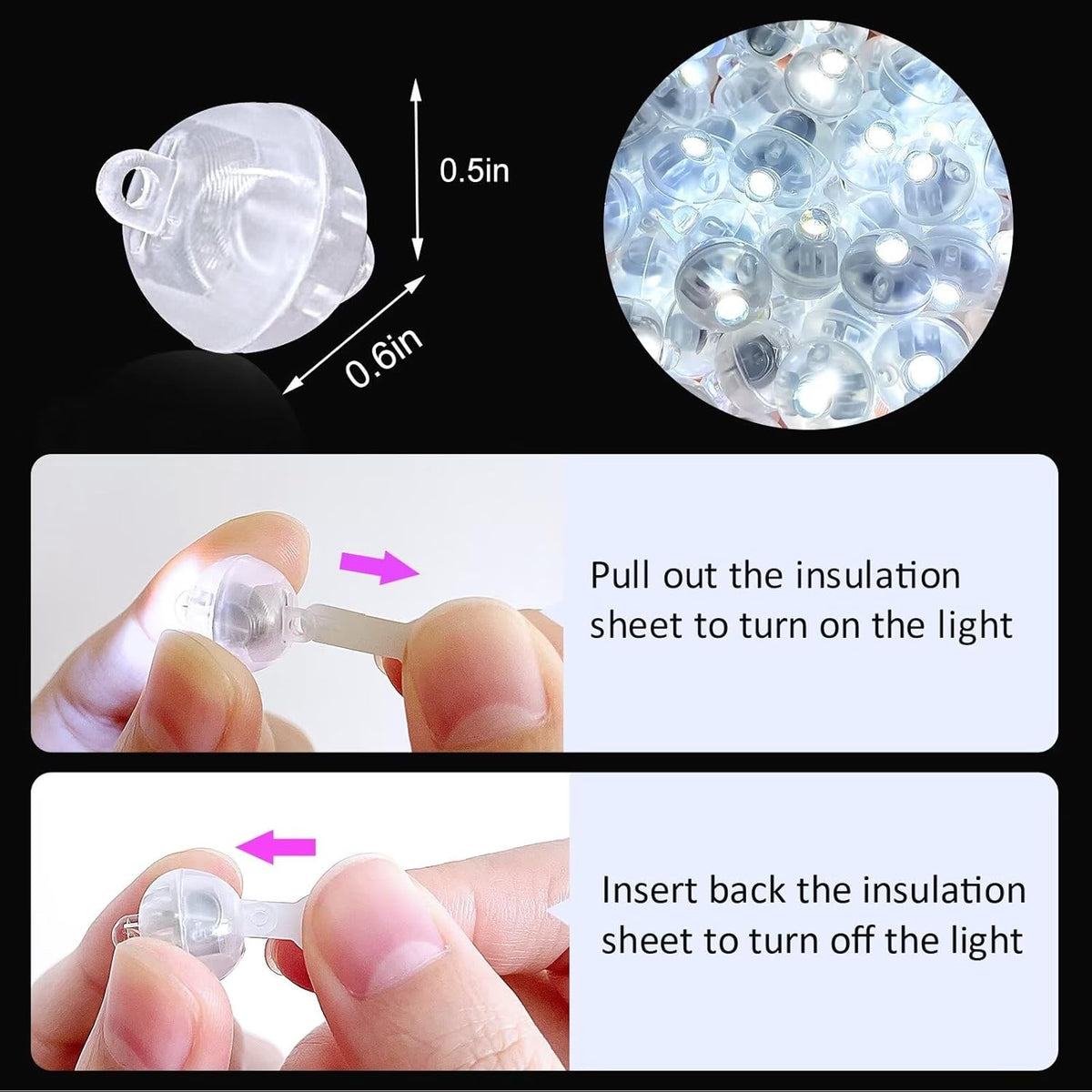 ZGWJ 100Pcs Balloon Lights with Lanyard, Long Standby Time Mini Ball Lights for Party Decorations