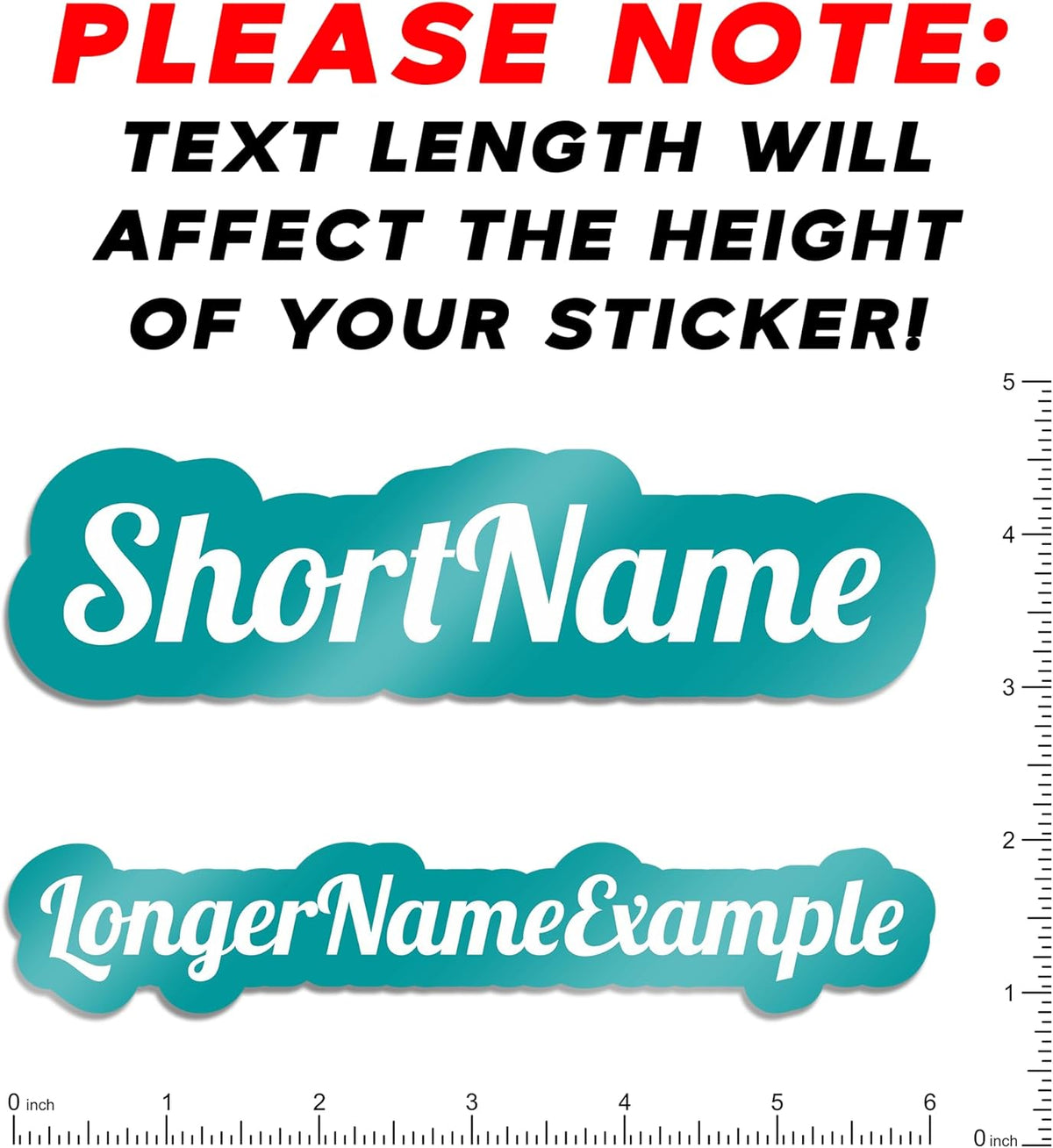 VulgrCo Custom Name Vinyl Stickers - Customizable Full Color Print Text Personalized to You Decal