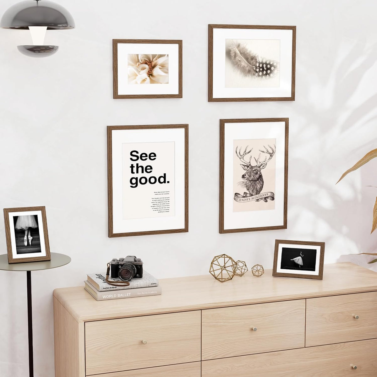 8x10 inch Picture Frame, 8x10 Photo Frames with 5x7 Removable Mat - High Definition Plexiglass