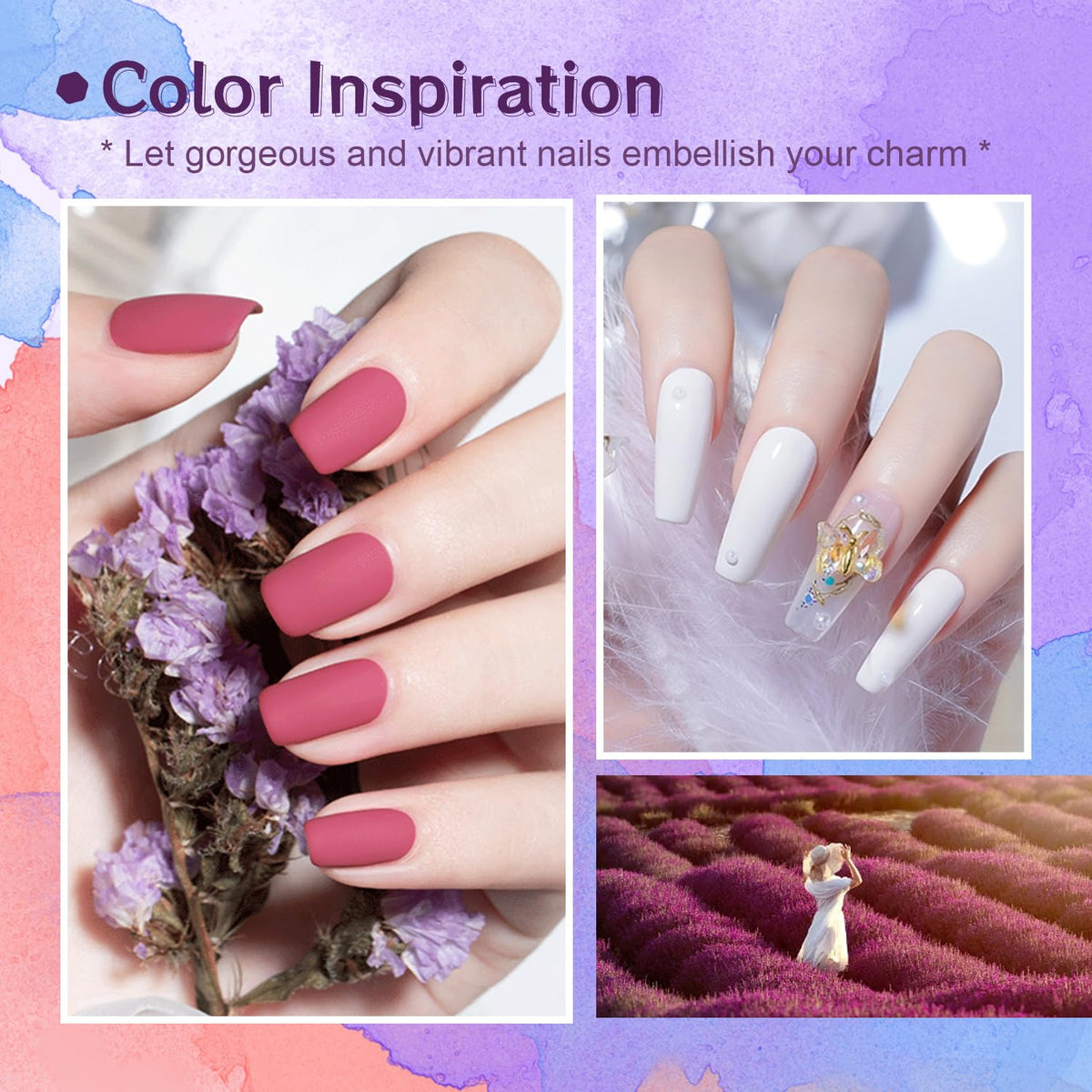 JODSONE 36 Pieces Gel Nail Polish Set U V Light Nail Drill Beginner Set Glossy Surface Easy To