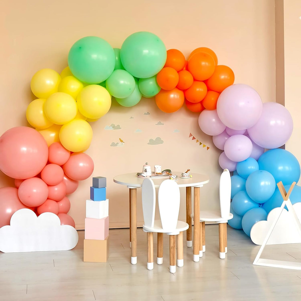 RUBFAC Balloon Arch Kit and Balloon Pump, 10Ft Wide Adjustable Balloon Arch Stand for Floor Frame