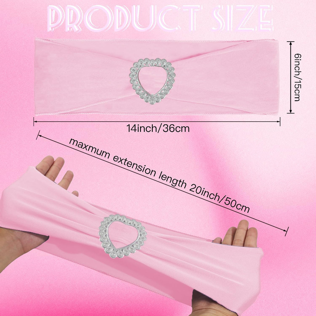 100PCS Spandex Stretch Chair Sashes Bows Universal Elastic Chair Cover Bands Ties with Buckle