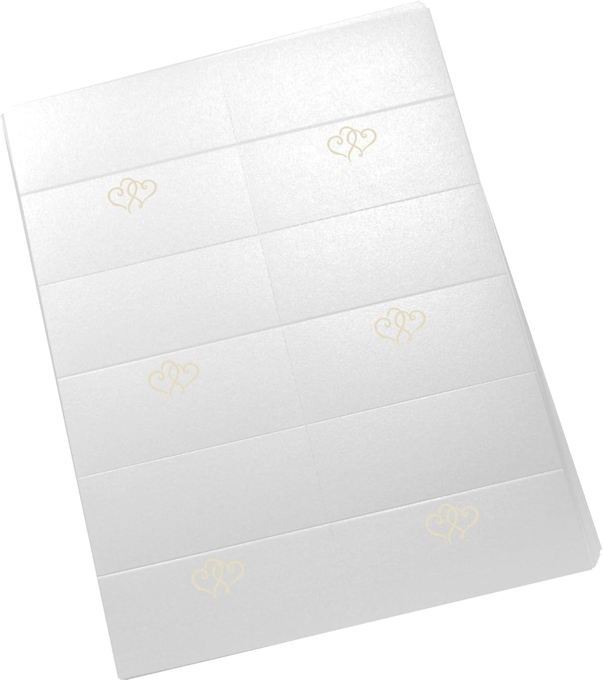 Linked Hearts Printable Place Cards, Ivory (Choose Color), Set of 150 (25 Sheets), Laser & Inkjet