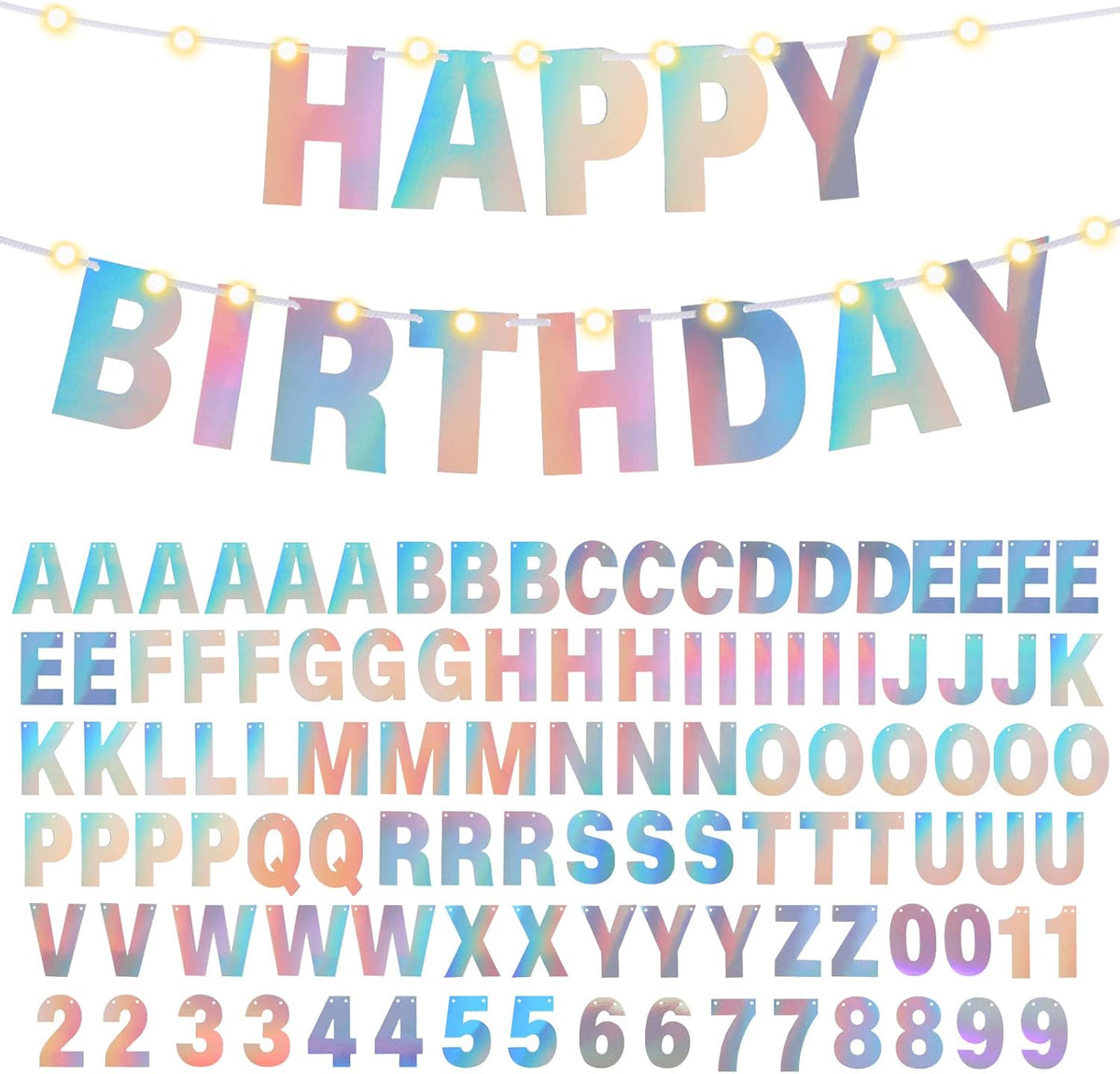 TaoBary 112 Pcs DIY Letter Custom Banner Glitter Customizable Banner Kit Including 107 Letters and
