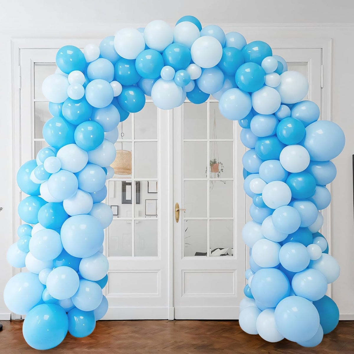 110pcs Pastel Blue Balloons 12 Inch Latex Light Blue Balloon Garland Arch Kit for Birthday Baby