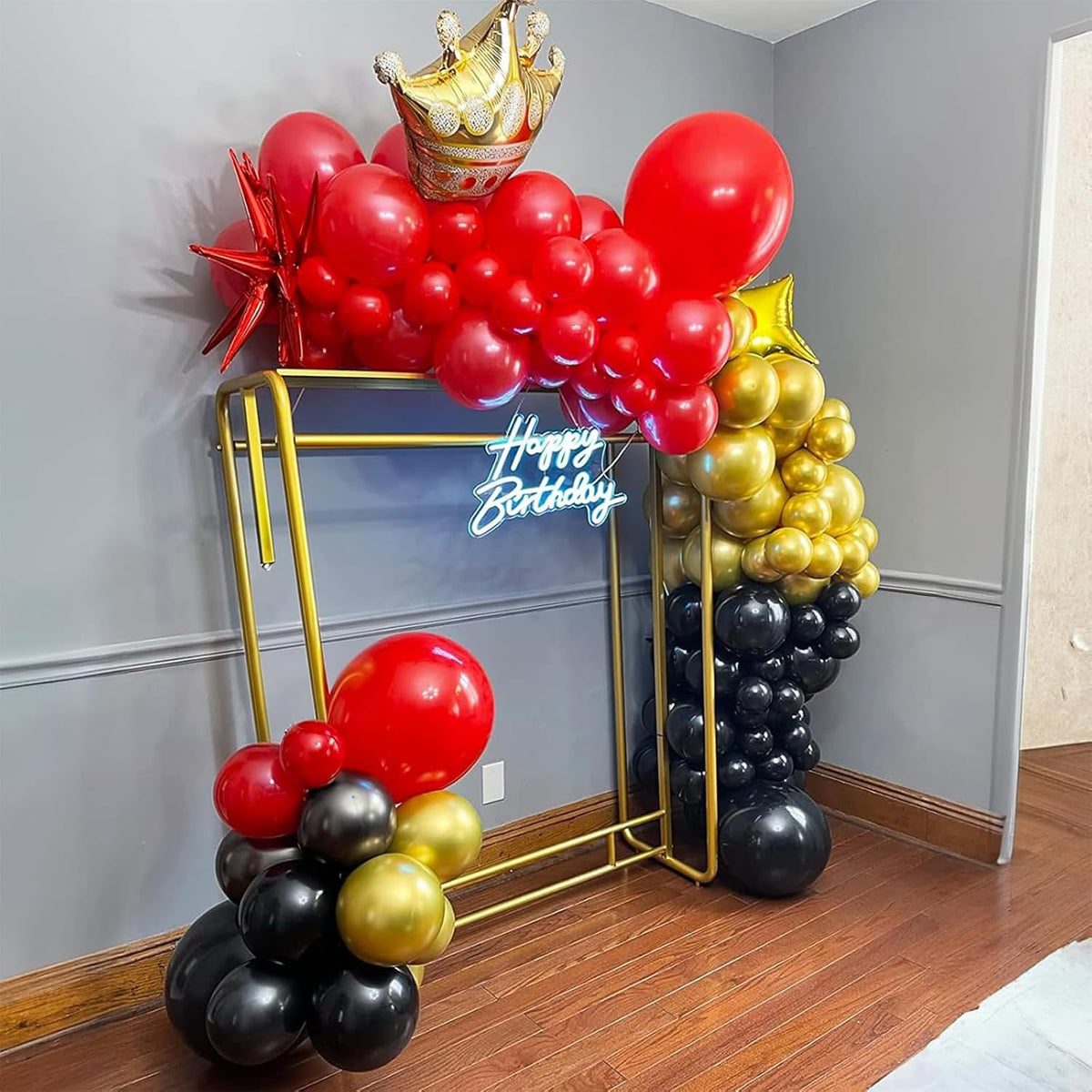 Red and Black Balloon, 60 Packs 12 Inch Red Black and Gold Balloon, Black Red Balloons for Casino