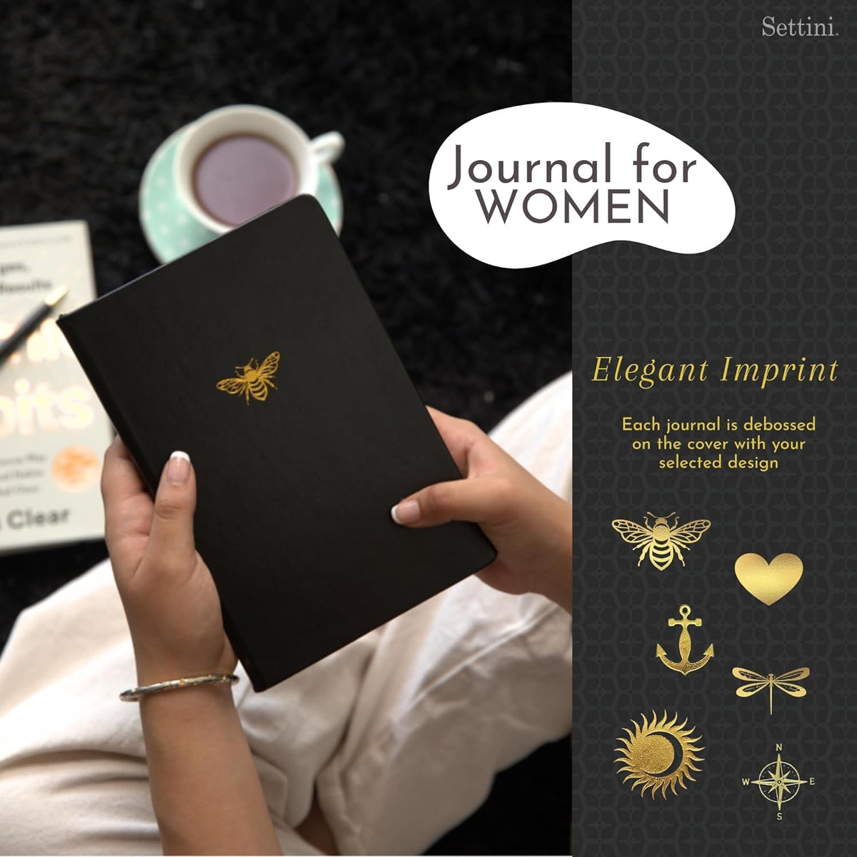 SETTINI Lined Journal, Ideal for Journaling - A5 Vegan Leather Notebook, 192 Archival-Quality